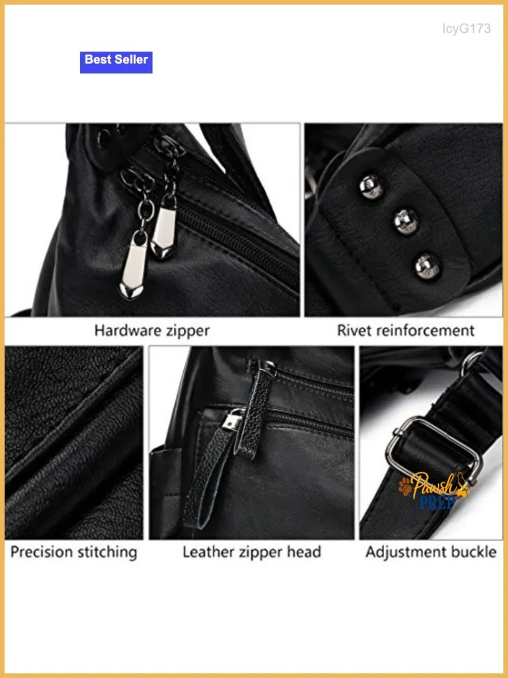 PU Leather Multi-Pocket Hobo Crossbody Bag Adjustable Strap